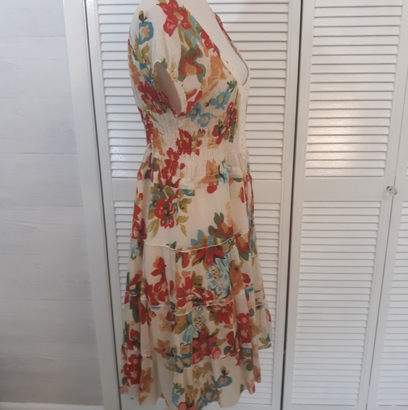 Ultra pink boho crochet gauze dress large - Picture 7 of 7